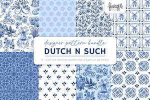 Dutch Heritage Seamless Patterns