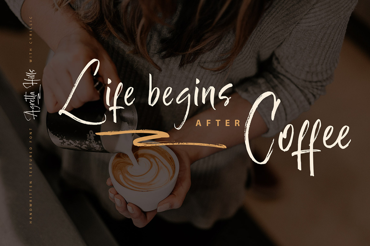 Agretta Hills Cyrillic Textured Font, a Script Font by IraDvilyuk (Photo 8 of 17)