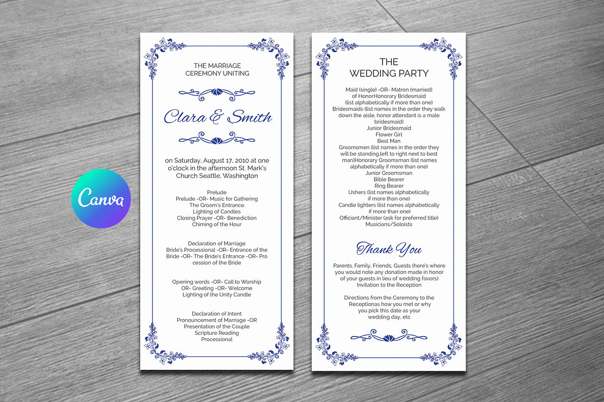 Wedding Program Template, an Invitation Template by retrographix
