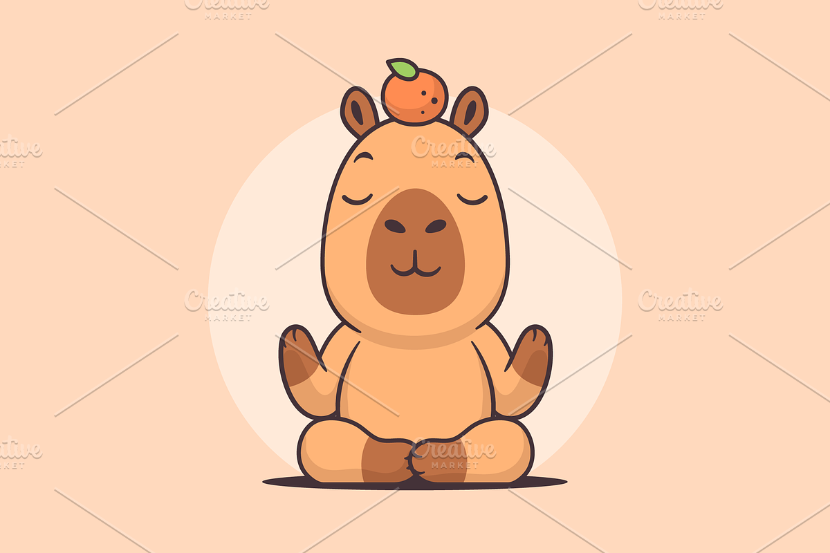 Yoga Capybara, an Animal Illustration by Vector Kitchen by Zoljo (Photo 3 of 3)