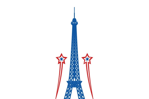 Paris France Retro City Logo
