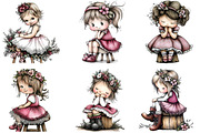 Cute Flower Girl Clipart, an Illustration by DreamArtGraphic (Thumbnail 3 of 5)
