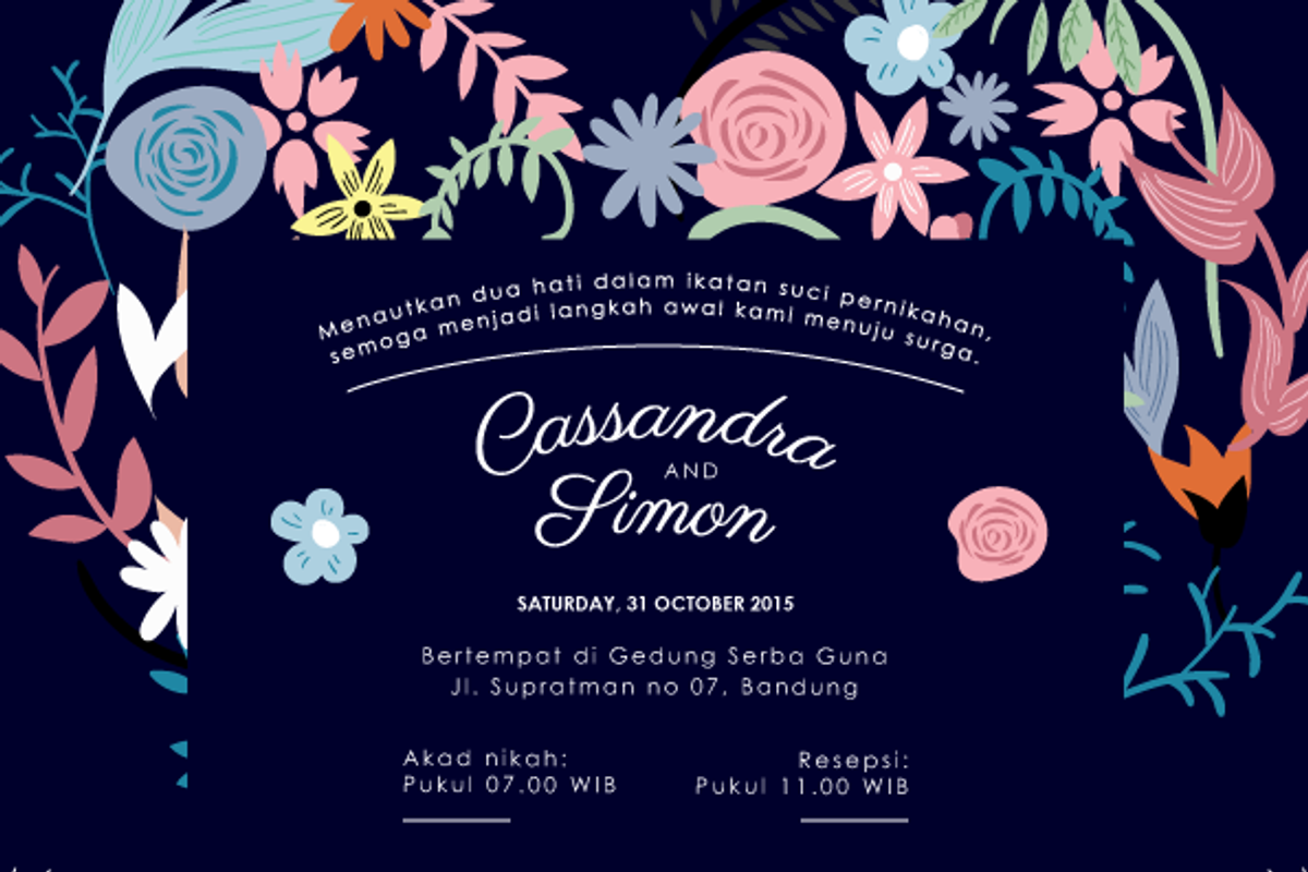 Flowery &Modern Wedding Invitation, an Invitation Template by Laffmate (Photo 4 of 4)