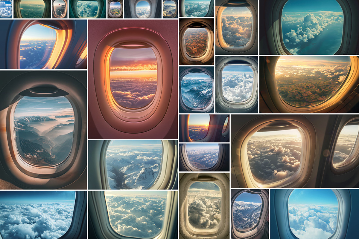 76 Airplane windows, a Holiday Photo by Handmadefont (Photo 7 of 13)