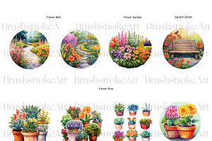 Garden Clipart, Flower Garden Animal