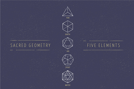 5 Elements - Sacred Geometry icons, an Icon by Marish