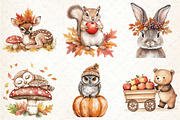 Autumn Cute Animals Clipart, an Illustration by DreamCafeArt (Thumbnail 2 of 7)