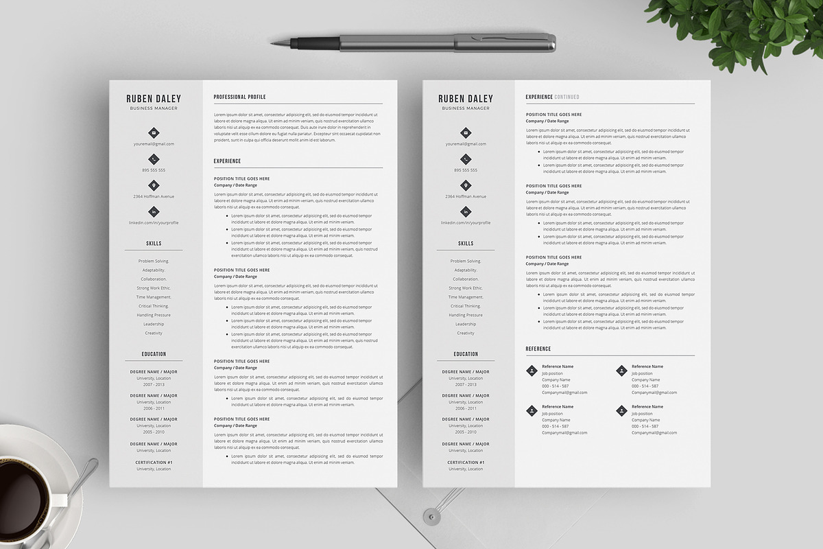 CV Template / Modern Resume Template, a Resume Template by SalientResume (Photo 3 of 5)