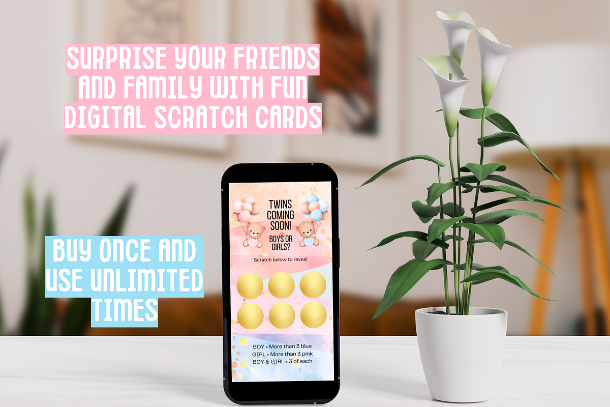 Twin Girls Digital Scratch Card, an Email Template by SunshineStudioBoutique (Photo 5 of 8)