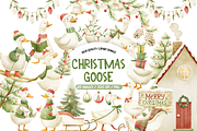 Christmas Goose Watercolor Set, an Illustration by TatiMockup (Thumbnail 1 of 8)