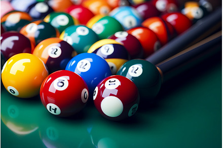 Vibrant Many colorful billiard balls, a Sports & Recreation Photo by Ylivdesign