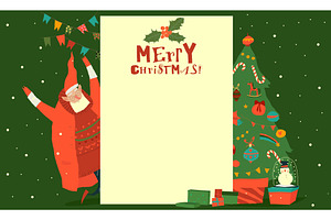 Christmas Card with Santa Claus, an Object Illustration by Maria Starus