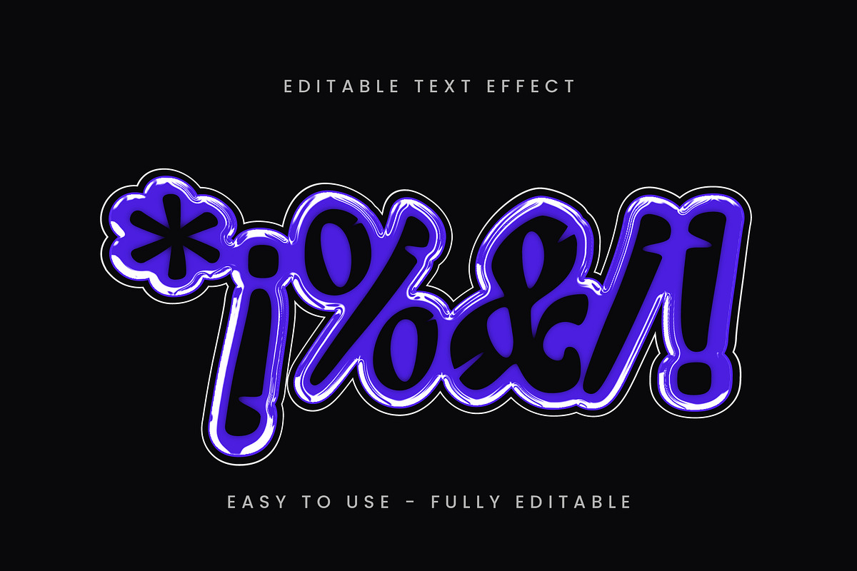 Neon Graffiti Bubble Text Effect preview 3