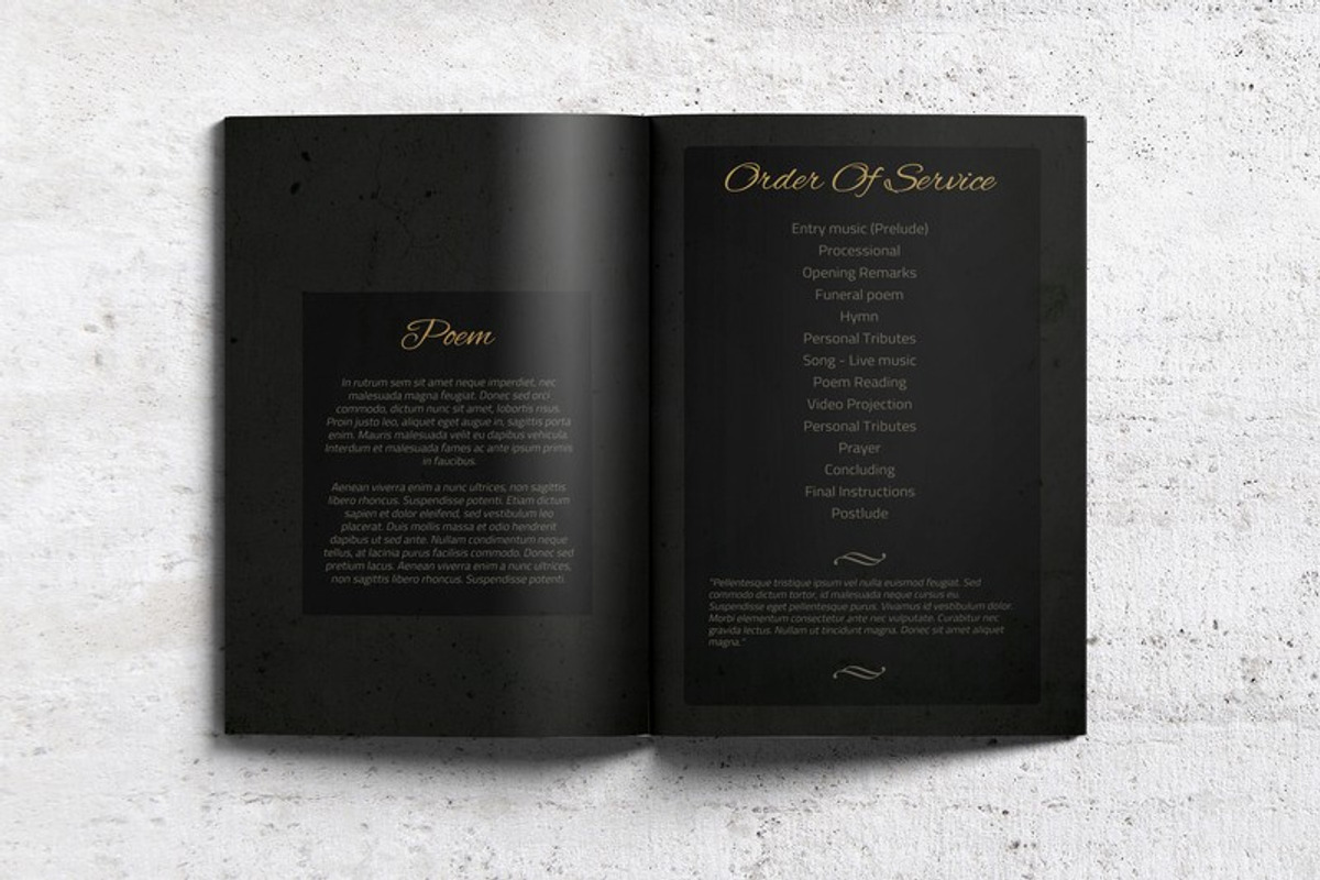 Dark 8-Page Funeral Booklet, a Brochure Template by Final Tribute (Photo 4 of 4)