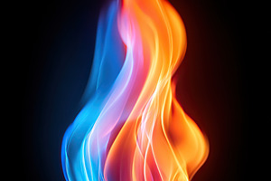 Colorful flames dancing in a dark background during a nighttime display, an Arts & Entertainment Photo by AlyaAnd