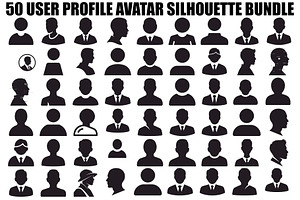 User Profile Avatar Silhouette Bundl, an Illustration by jahid234