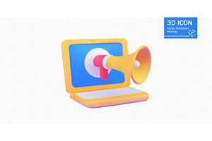 3D illustration of a laptop with a, a Technology Illustration by ZinetroN