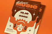 Vintage Autumn Music Flyer Set, a Flyer Template by graphicook (Thumbnail 2 of 3)