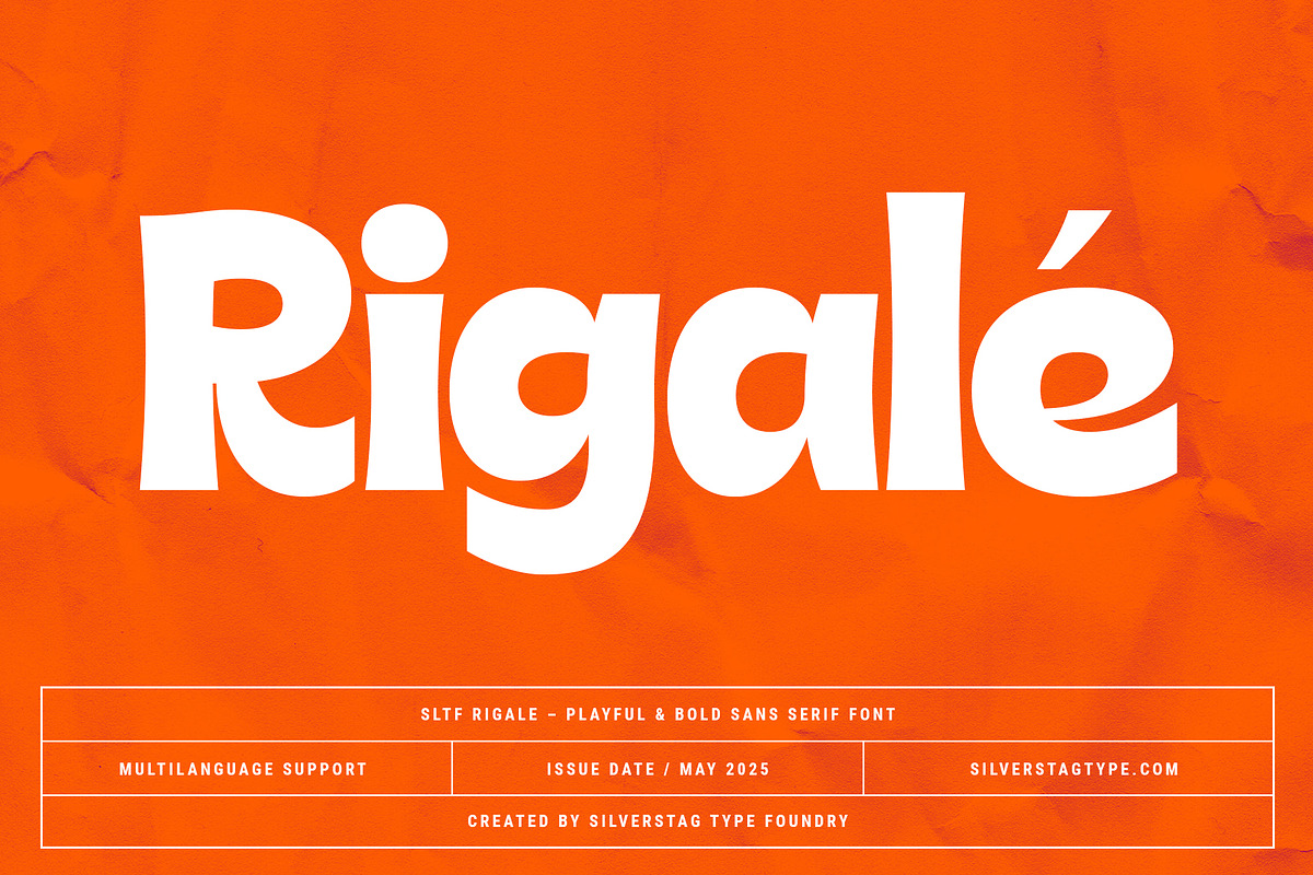 Rigalé – Playful & Bold Sans Serif, a Sans Serif Font by SilverStag Type Foundry (Photo 1 of 20)