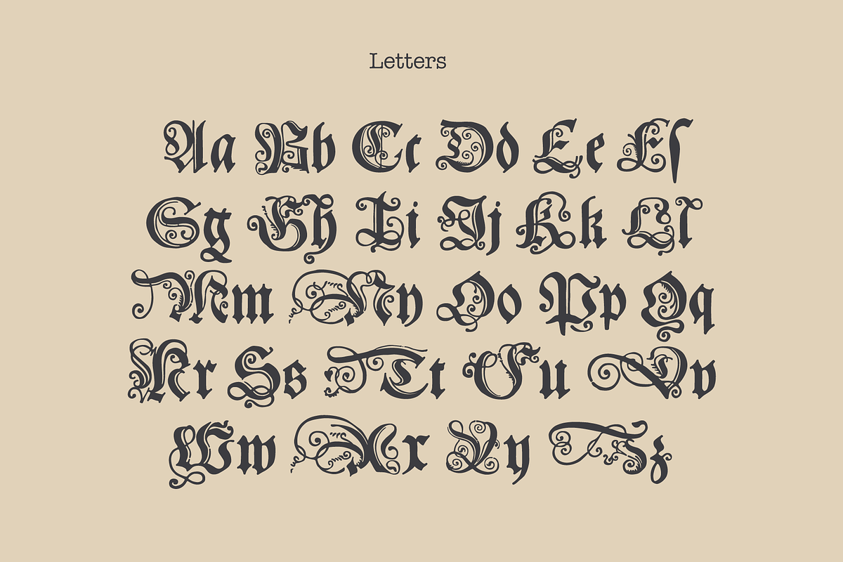 Polish Blackletter Schwabacher font, a Blackletter Font by kaer_shop (Photo 2 of 12)