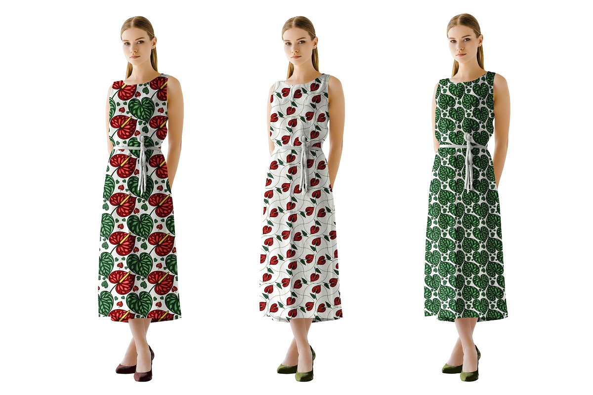 Exotic Anthurium Bloom Patterns, a Pattern Graphic by Elatedowl (Photo 8 of 13)