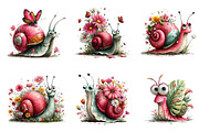 Whimsical Summer Snail Clipart, an Illustration by Dream Creation (Thumbnail 4 of 8)