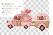 Valentine Transportation PNG Set, an Illustration by MockupWizard (Thumbnail 4 of 5)
