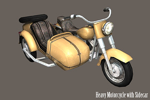 Heavy Motorcycle With Sidecar