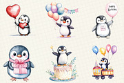 Cute Baby Penguin Birthday Clipart, an Illustration by OK Design (Thumbnail 2 of 5)