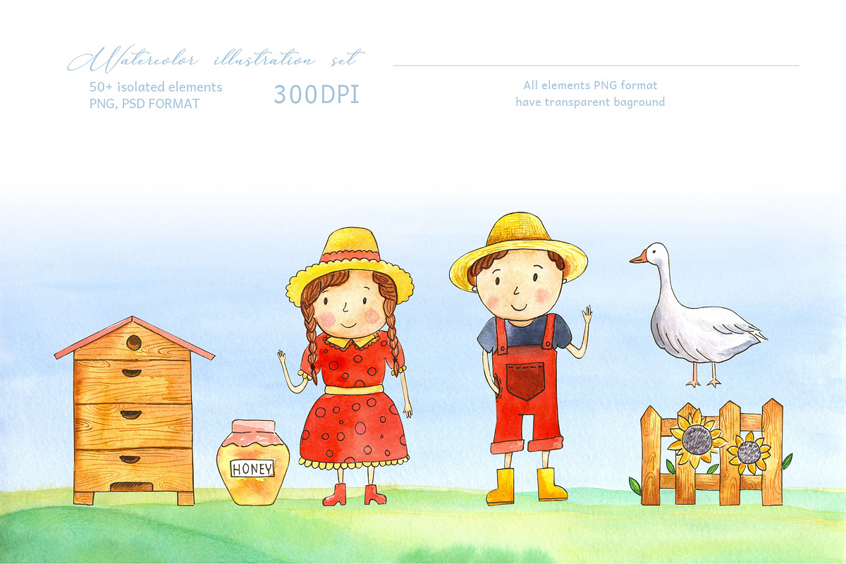 Clipart Farmer's Life, a Food Illustration by Anastasia Timosch (Photo 2 of 8)