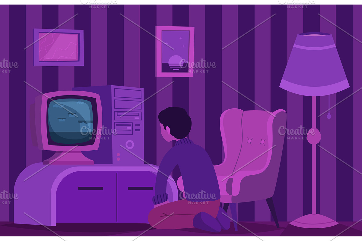 Watching tv retro. lo fi concept, a Technology Illustration by Onyx