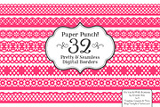 Hot Pink Lace Clipart & Vectors, an Illustration by Amanda Ilkov (Thumbnail 1 of 5)
