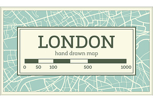 London Map In Retro Style.