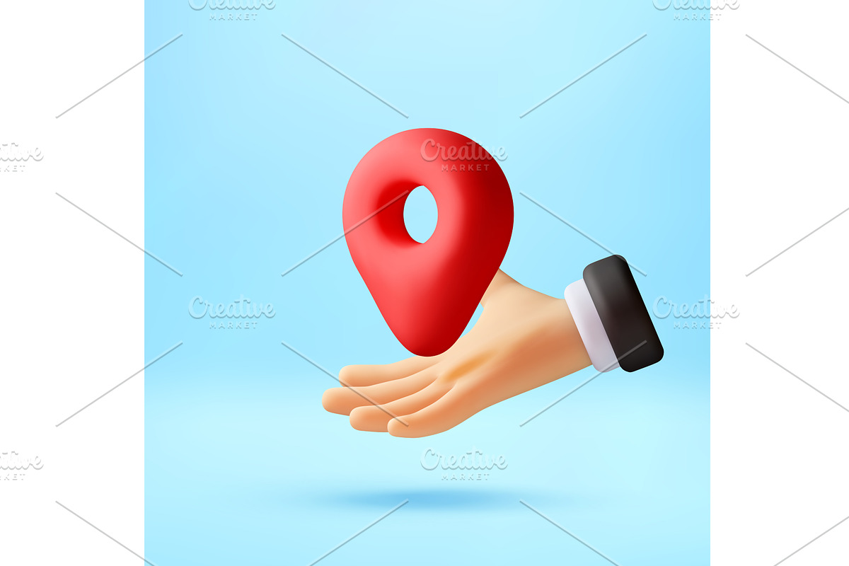 3D Cartoon hand holding a red, a Technology Illustration by Abscent