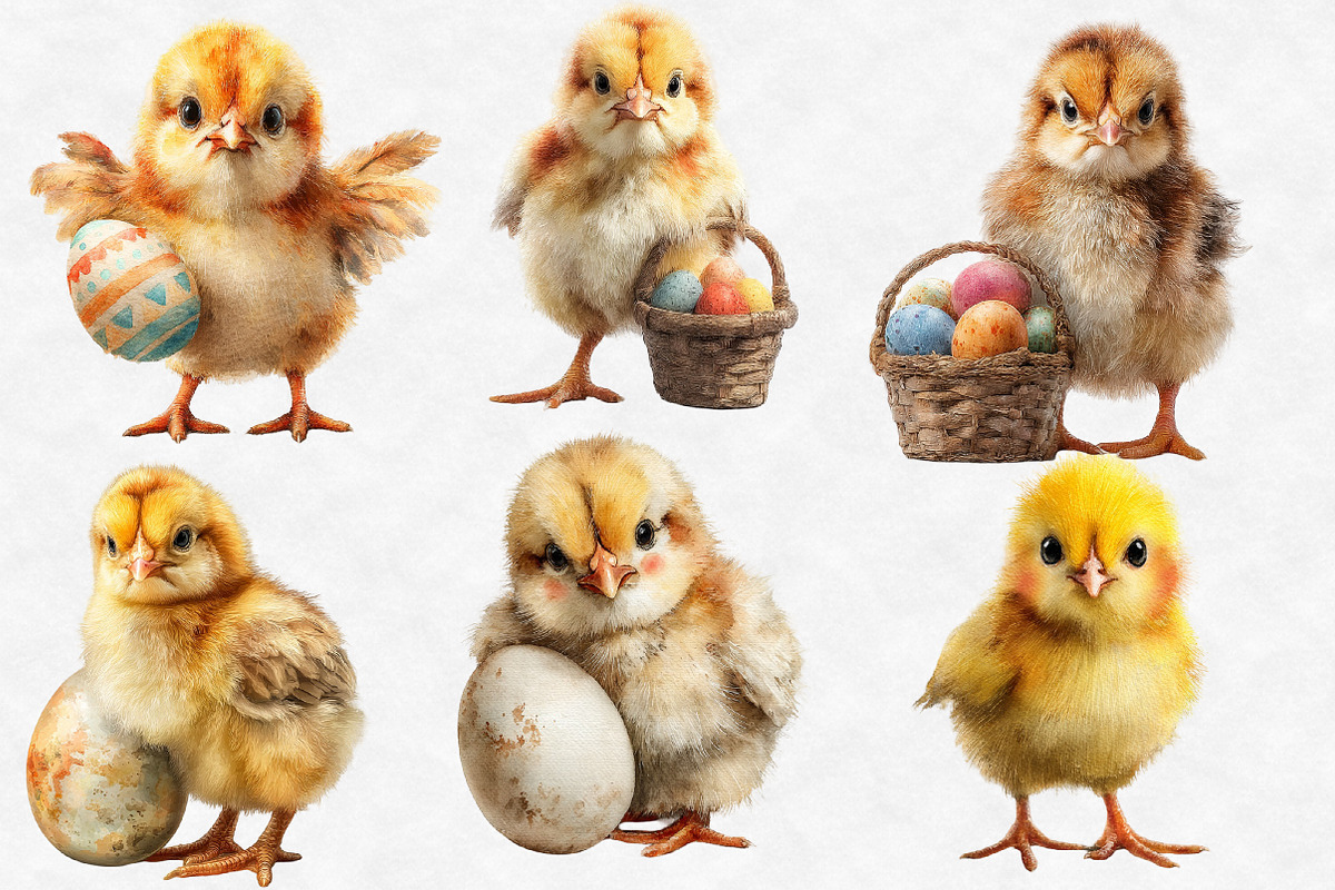 Cute Easter Chick Clipart, an Illustration by Designworld (Photo 2 of 6)