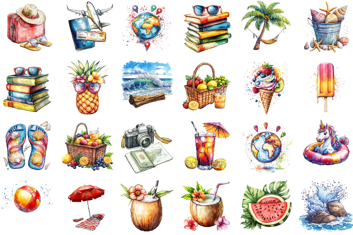 Summer Vacation Clipart, an Illustration by Sublimation Artist (Photo 2 of 6)