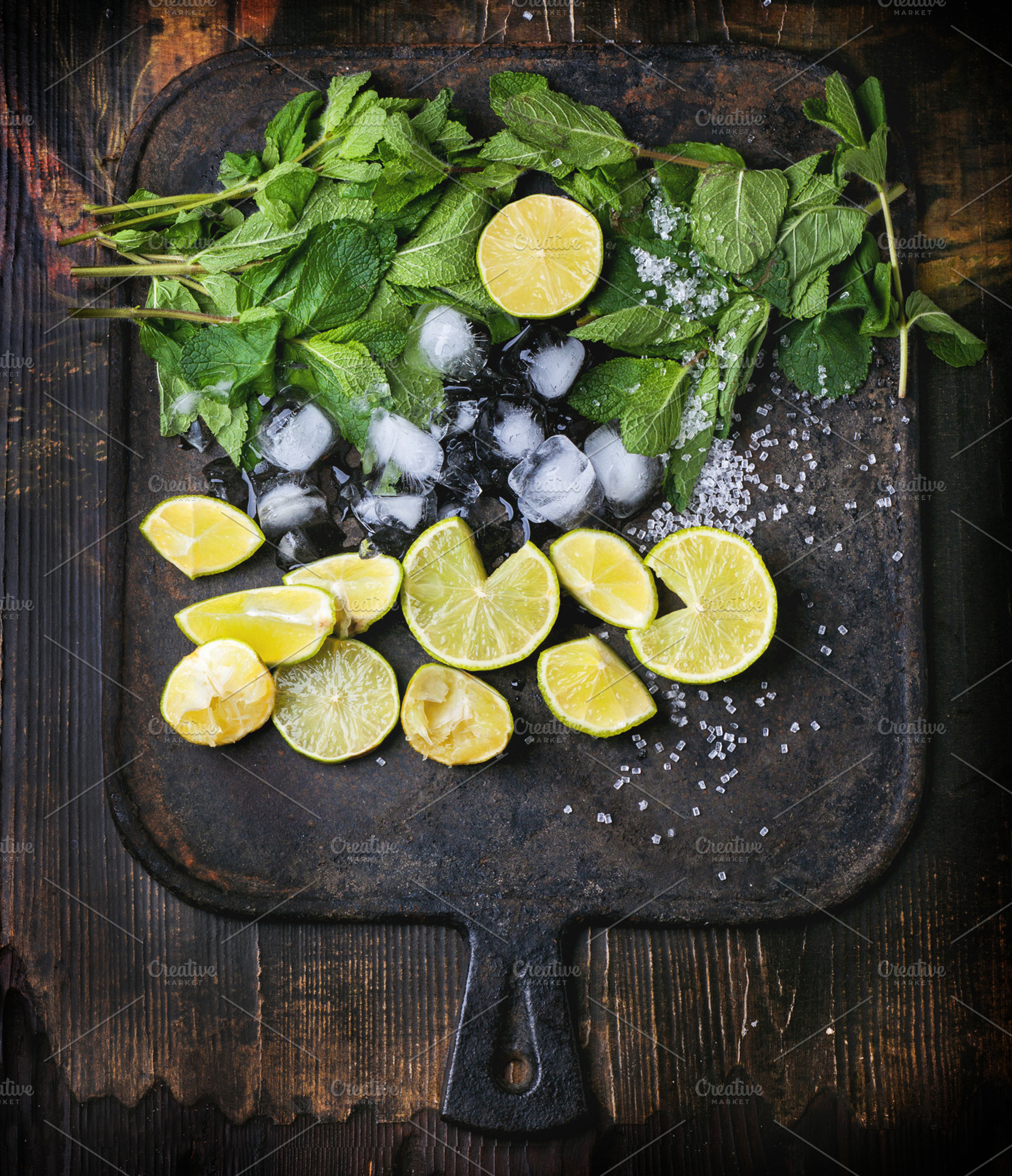 Ingredients for mojito stock photo containing mojito and lime