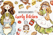 Watercolor Lovely kitchen, a Food Illustration by talloshau's illustrations (Thumbnail 1 of 9)