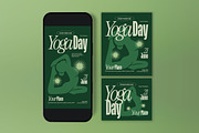 Green Bold Yoga Day Flyer Set, a Flyer Template by graphicook (Thumbnail 3 of 3)