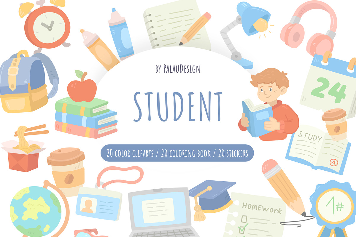 Student Education Clipart, an Education Illustration by Palau (Photo 1 of 9)