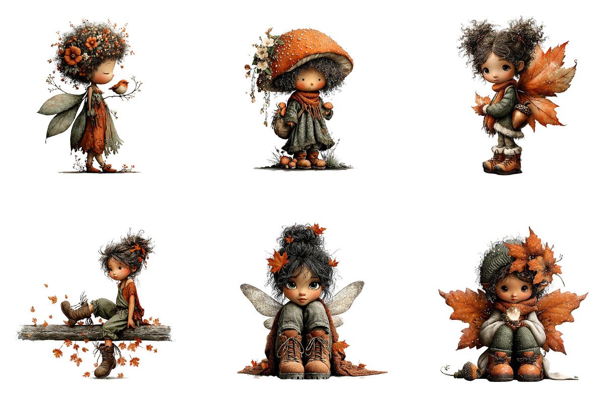 Fall Fairy Clipart Bundle, a Seasonal Illustration by CreationArt (Photo 3 of 5)