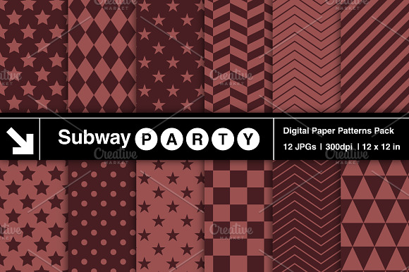 Marsala Geometric Digital Papers preview 3
