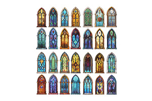 Church window tinted glass panes, an Object Illustration by Stock-Smart-Start