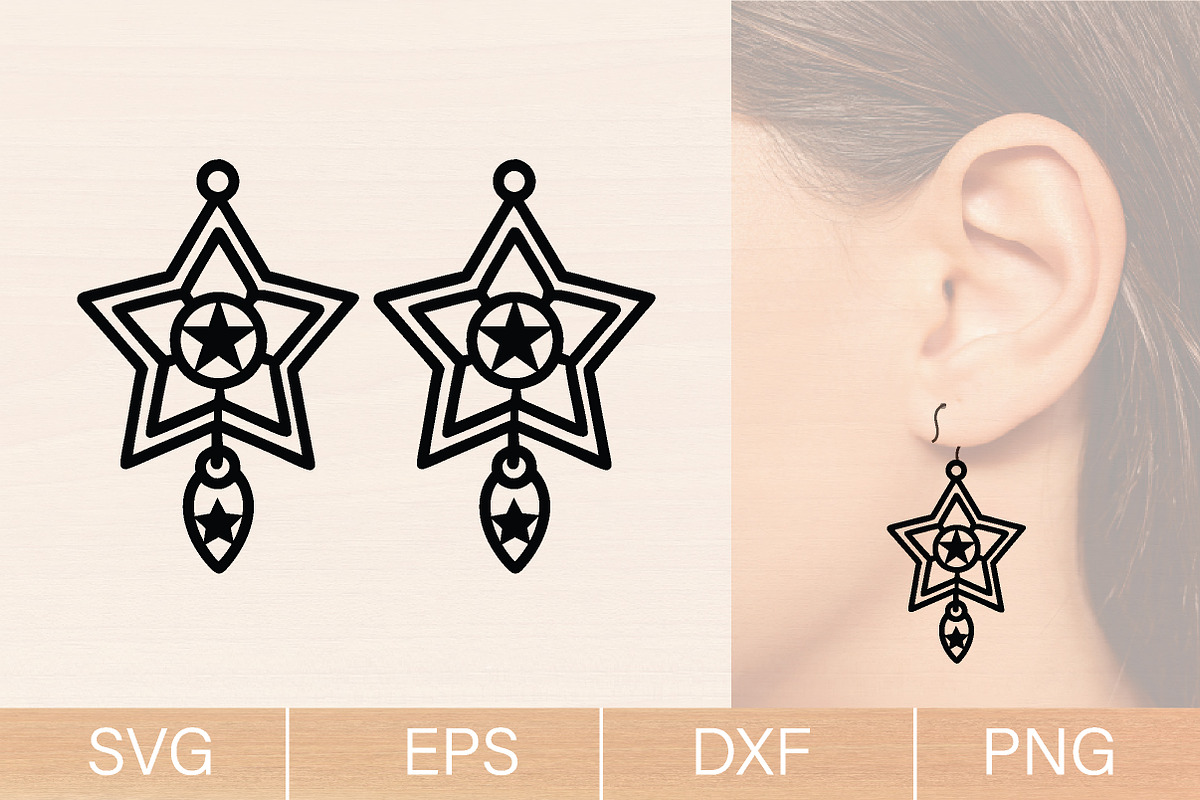 Moon & Stars Earring Svg Bundle, an Object Graphic by jannatulpakhi (Photo 4 of 6)