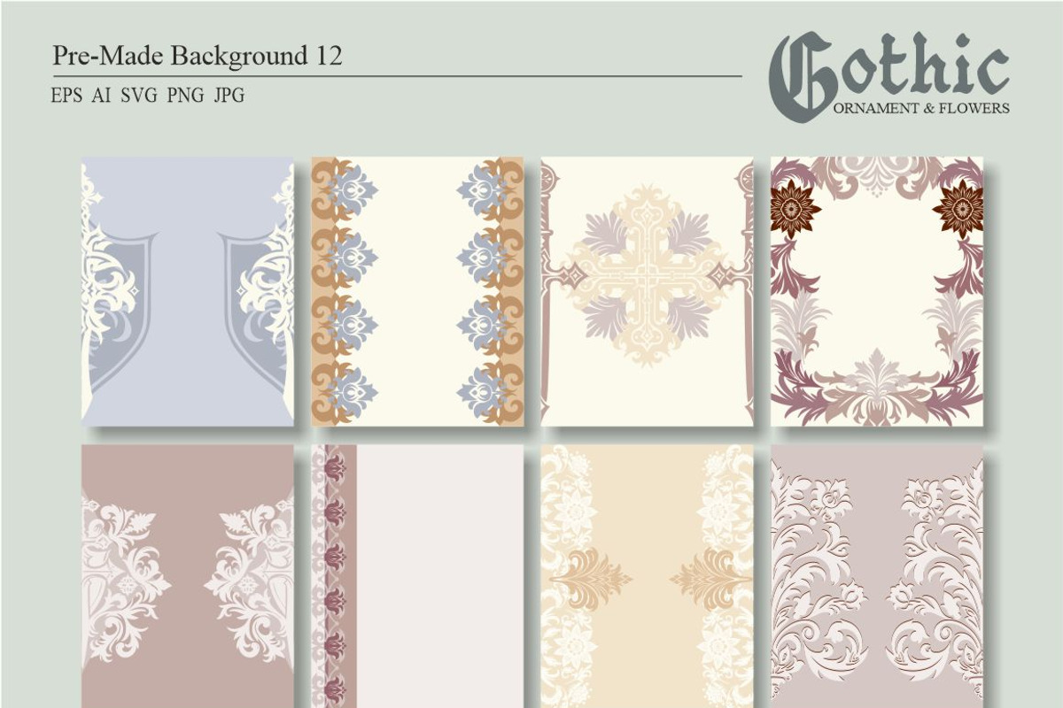 Gothic Ornament and Flowers, a Pattern Graphic by Collection by VY (Photo 9 of 11)
