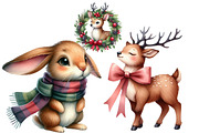 Christmas animals Sublimation Clipar, an Illustration by Designworld (Thumbnail 4 of 4)
