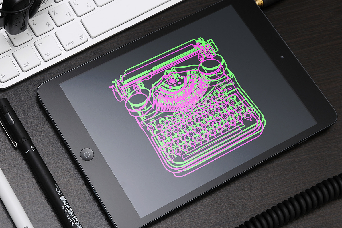 Vintage Typewriters Clipart Pattern, a Graphic by IRSYART (Photo 9 of 11)