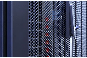 Close of front server computer grill. information technology background concept. blur depth of field