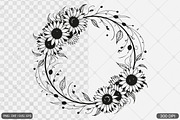 Sunflower Frame SVG PNG Bundle, an Illustration by Actual Pixel (Thumbnail 2 of 23)