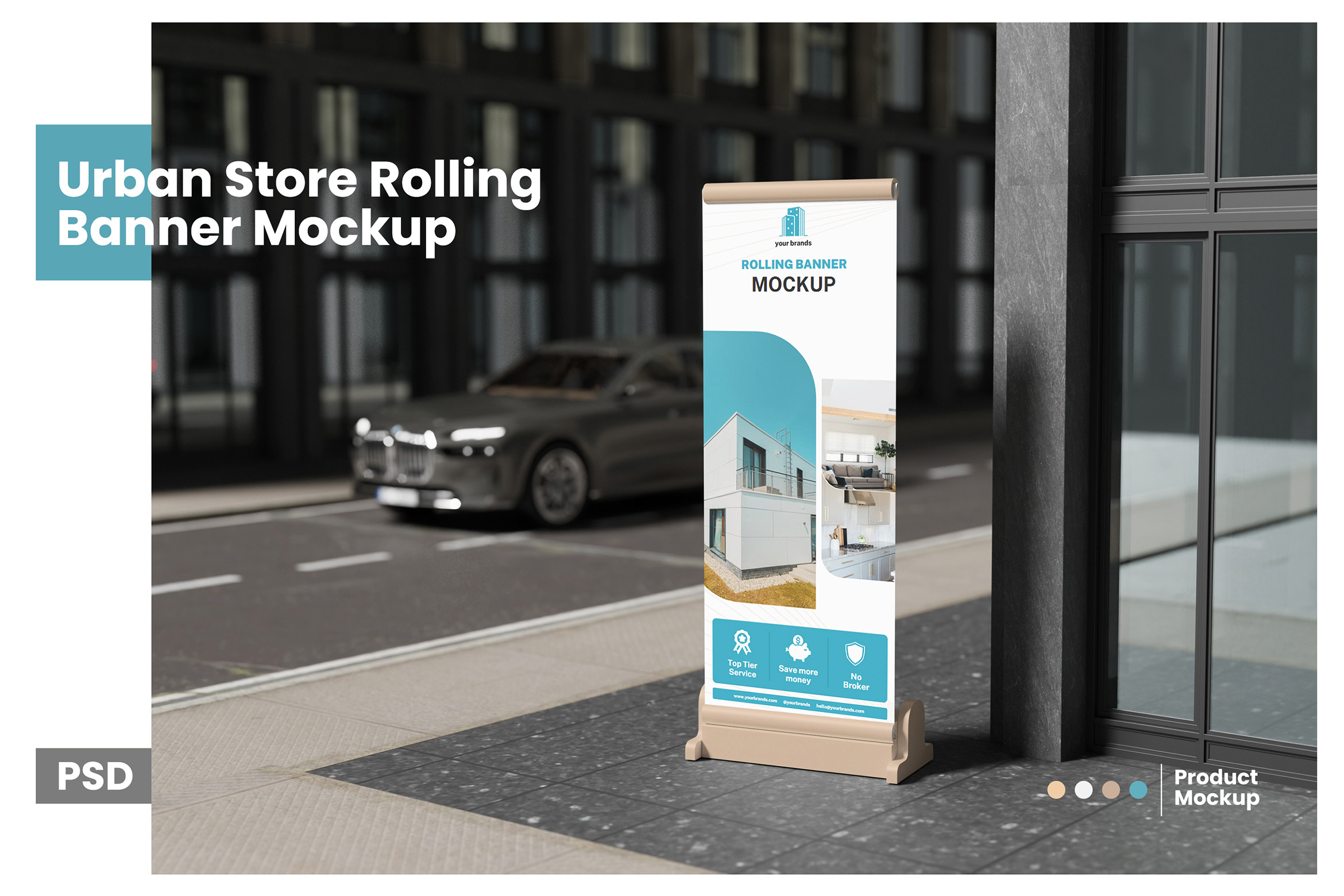 Urban Store Rolling Banner Mockup